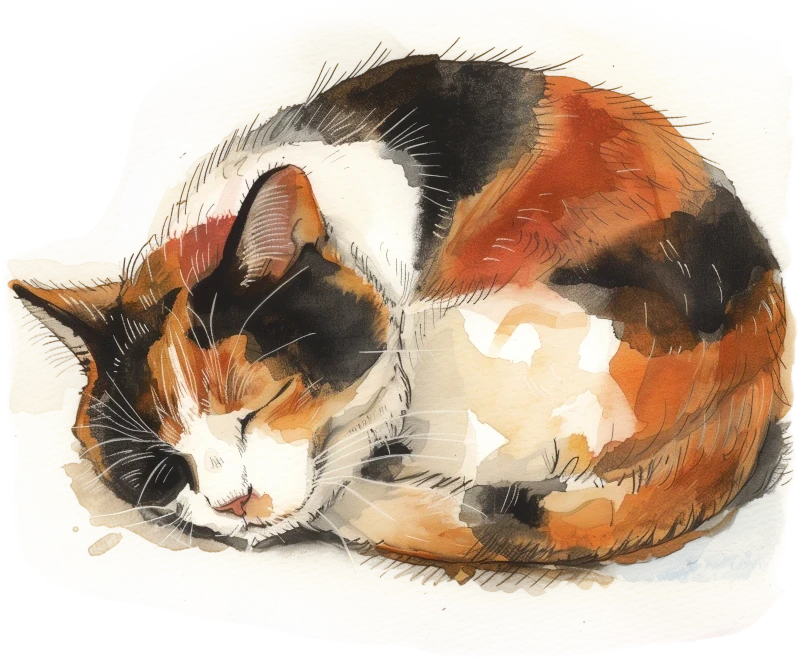 eine schlafende Katze